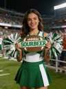 Personalized Football Cheer Pom Sign Custom Football Spirit Stick
